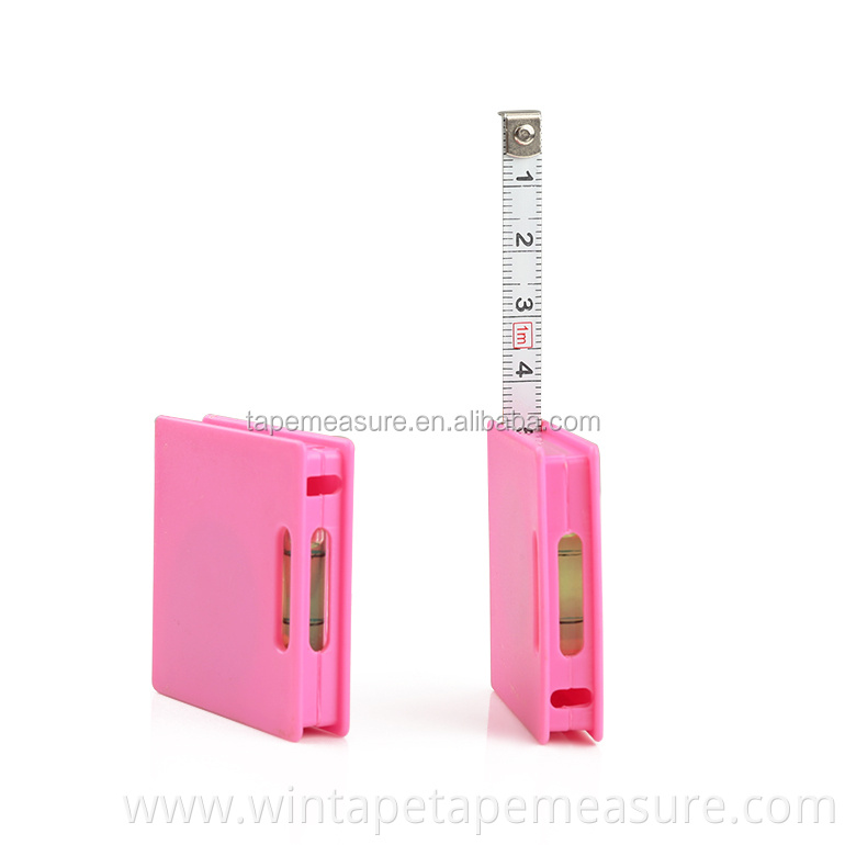 100cm/39inch keychain square meter bubble level tape measure mini steel measuring tape factory with Your Logo